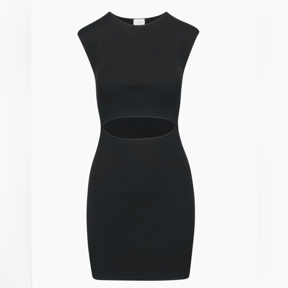 NEW Aritzia Wilfred Cut-Out Knit Mini Dress